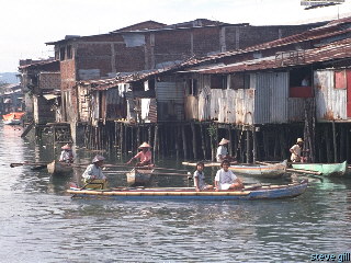 [Pic: Behind the shops -- river scene] 